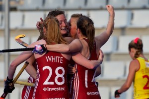 team GB celebrates the second goal