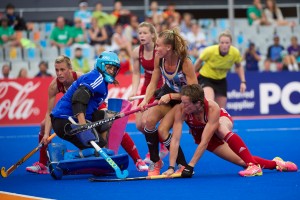 Hannah Macleod scores the first goal for GB