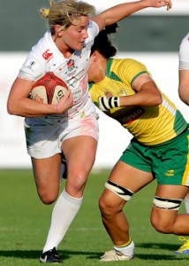 Claire Allan in action for England Sevens 2014