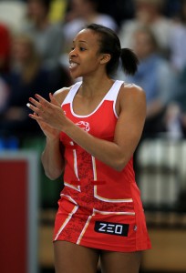England's captain Pamela Cookey applauds her players during the warm up