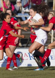 Wales Women v England Women in Women's 6 Nations Match at St Helens, Swansea, Wales, on 8th February 2015