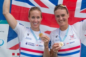 Aiguebelette, FRANCE, Left Helen Glover and Heather Stanning Gold Medalist Women's pair at the 2015 FISA World Rowing Championships, Venue, Lake Aiguebelette - Savoie. Saturday 05/09/2015 [Mandatory Credit. Peter SPURRIER/Intersport Images].