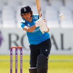 SCARBOROUGH, ENGLAND - AUGUST 23: Charlotte Edwards of England plays a shot during the 2nd Royal London ODI between England and India at North Marine Road on August 23, 2014 in Scarborough, England. (Photo by Paul Thomas/Getty Images) *** Local caption *** Charlotte Edwards