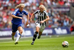  during the Women's FA Cup Final between Chelsea Ladies FC and Notts County Ladies at Wembley Stadium on August 1, 2015 in London, England.