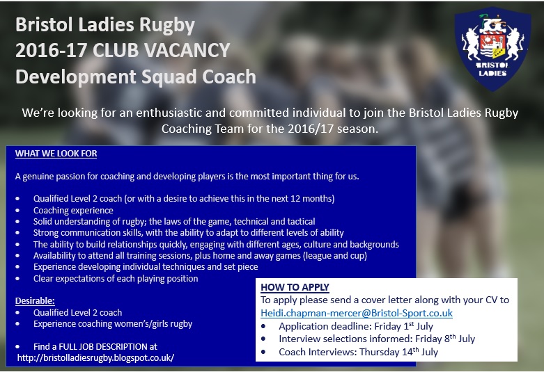 Vacancy Development squad coach