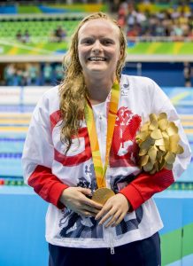 20160912 Copyright onEdition 2016© Free for editorial use image, please credit: onEdition Swimmer Susannah Rogers, 50m Freestyle S7 - Women, from Greenwich, London, Cornwall, wins a gold medal for ParalympicsGB at the Rio Paralympic Games 2016. ParalympicsGB is the name for the Great Britain and Northern Ireland Paralympic Team that competes at the summer and winter Paralympic Games. The Team is selected and managed by the British Paralympic Association, in conjunction with the national governing bodies, and is made up of the best sportsmen and women who compete in the 22 summer and 4 winter sports on the Paralympic Programme. For additional Images please visit: http://www.w-w-i.com/paralympicsgb_2016/ For more information please contact the press office via press@paralympics.org.uk or on +44 (0) 7717 587 055 If you require a higher resolution image or you have any other onEdition photographic enquiries, please contact onEdition on 0845 900 2 900 or email info@onEdition.com This image is copyright onEdition 2016©. This image has been supplied by onEdition and must be credited onEdition. The author is asserting his full Moral rights in relation to the publication of this image. Rights for onward transmission of any image or file is not granted or implied. Changing or deleting Copyright information is illegal as specified in the Copyright, Design and Patents Act 1988. If you are in any way unsure of your right to publish this image please contact onEdition on 0845 900 2 900 or email info@onEdition.com